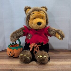Disney Store Winnie the Pooh Halloween 12" Stuffed Werewolf Wolf Man Plush